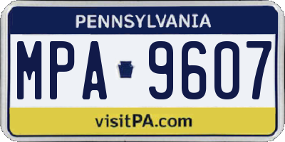 PA license plate MPA9607