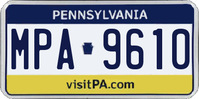 PA license plate MPA9610