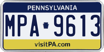 PA license plate MPA9613