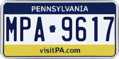 PA license plate MPA9617