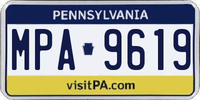 PA license plate MPA9619