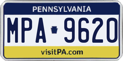 PA license plate MPA9620