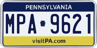 PA license plate MPA9621