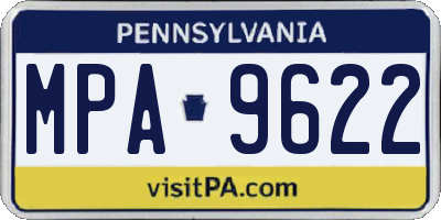 PA license plate MPA9622