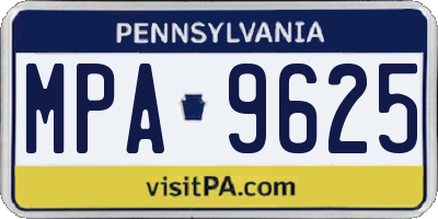 PA license plate MPA9625