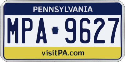 PA license plate MPA9627