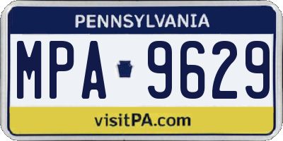 PA license plate MPA9629