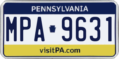 PA license plate MPA9631