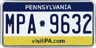 PA license plate MPA9632