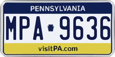 PA license plate MPA9636