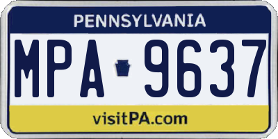 PA license plate MPA9637