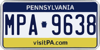 PA license plate MPA9638