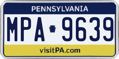 PA license plate MPA9639