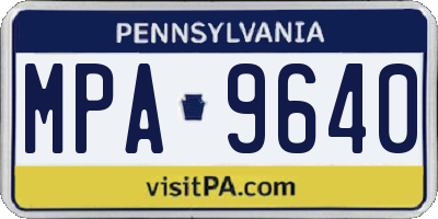PA license plate MPA9640