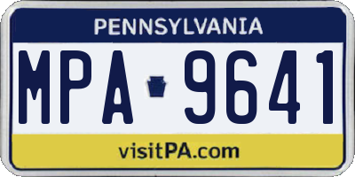 PA license plate MPA9641