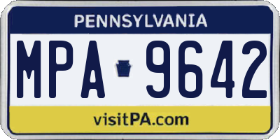 PA license plate MPA9642