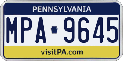 PA license plate MPA9645