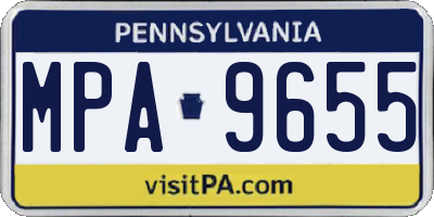 PA license plate MPA9655