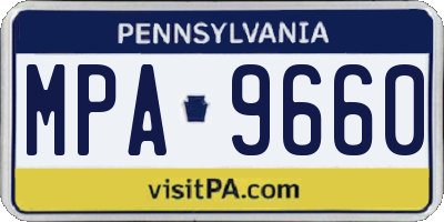 PA license plate MPA9660