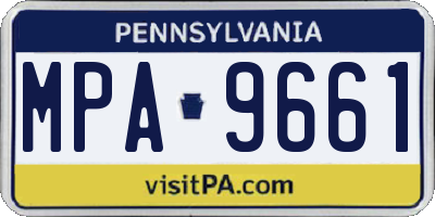 PA license plate MPA9661