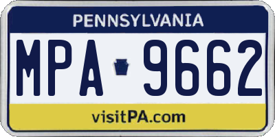 PA license plate MPA9662