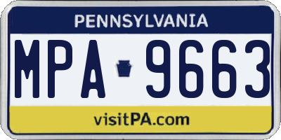 PA license plate MPA9663