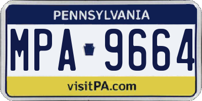PA license plate MPA9664