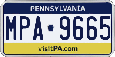 PA license plate MPA9665