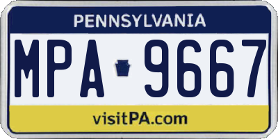 PA license plate MPA9667