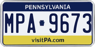 PA license plate MPA9673