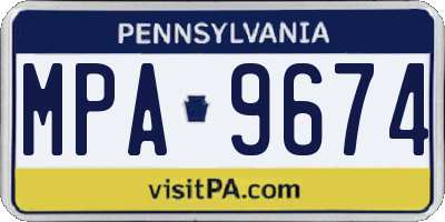PA license plate MPA9674