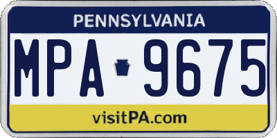 PA license plate MPA9675