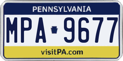 PA license plate MPA9677