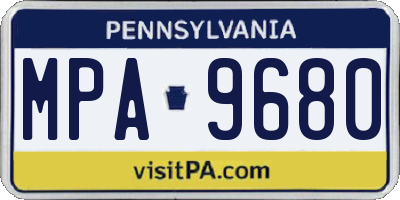 PA license plate MPA9680