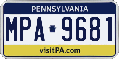PA license plate MPA9681