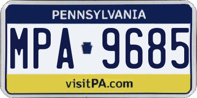 PA license plate MPA9685