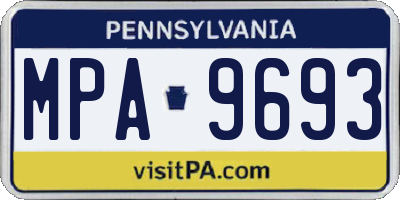 PA license plate MPA9693