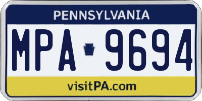 PA license plate MPA9694