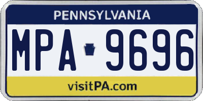 PA license plate MPA9696