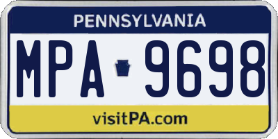 PA license plate MPA9698