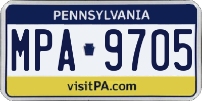 PA license plate MPA9705