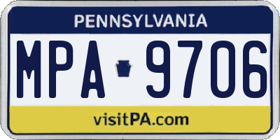 PA license plate MPA9706