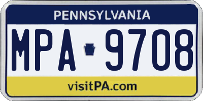 PA license plate MPA9708