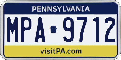 PA license plate MPA9712