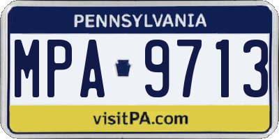 PA license plate MPA9713