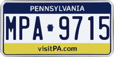 PA license plate MPA9715