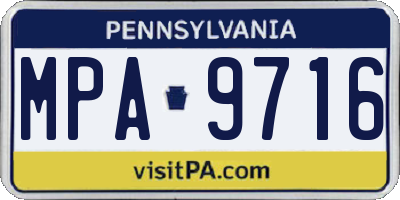 PA license plate MPA9716