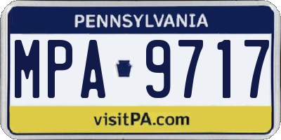 PA license plate MPA9717