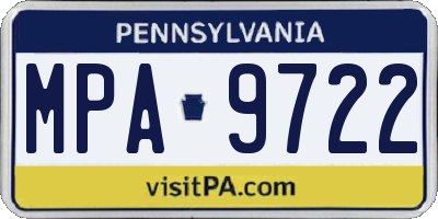 PA license plate MPA9722