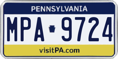 PA license plate MPA9724